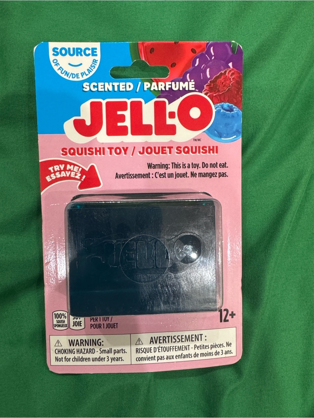 Jell-O Scented Squishi Toy - Pink Packaging, Blueberry scented Squishy